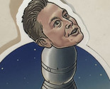 Elon Musk Sticker Head On A Rocket Sticker - $2.47