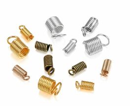 10 PCS 3/4/5mm Coil Cord Spring Necklace Bracelet Leather Ends Cap Conne... - $45.51 MXN