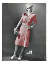 1930s Dress Shirred Bodice and Flared Seamed Skirt - Knit pattern (PDF 4840) - £2.99 GBP