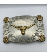 Very Rare Vintage Frontier Buckles Longhorn Steer Belt Buckle Nickel/sil... - £123.25 GBP