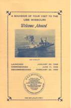 1960s Uss Missouri Welcome Aboard Your Guide 1A - £9.11 GBP
