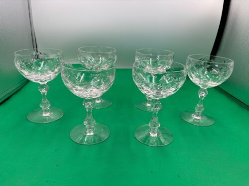 Set of 6 Tiffin - Franciscan Crystal ROYAL SPLENDOR Champagne / Sherbet ... - $124.99
