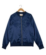 Standard Issue Jacket Mens Medium Blue Embroidered Tiger Bomber Satin Zi... - $97.24 CAD