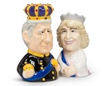 King and Queen Camilla Salt Pepper Set Ceramic 3.5&quot; High Royalty Collect... - £17.89 GBP