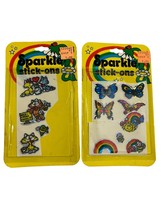 Vintage Stickers Star Bright Sparkle Stick On Used Rainbow Butterfly Cat... - £9.27 GBP