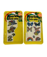 Vintage Stickers Star Bright Sparkle Stick On Used Rainbow Butterfly Cat... - $11.88