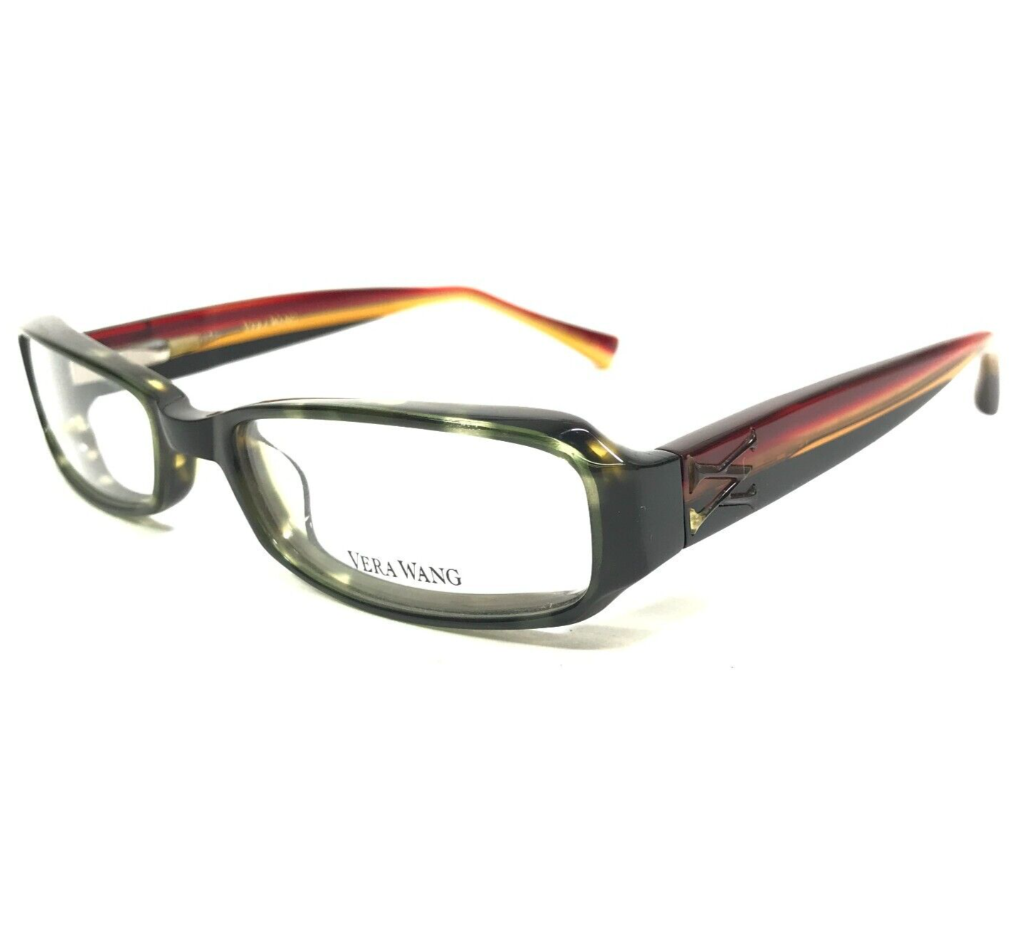Vera Wang Eyeglasses Frames V185 TO Red Green Yellow Horn Rectangular 53... - £48.77 GBP