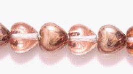 6mm Crystal Half Coat Golden Copper Czech Glass Heart Beads 100 pc - £4.69 GBP