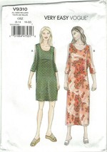 Very Easy Vogue 9310 Cold Shoulder Dress Pattern Loose Fit One Size 6-22... - £9.98 GBP