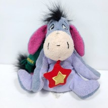Disney Store Eeyore Winnie the Pooh Christmas w/ Star Plush Stuffed Animal 7in - $17.81