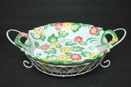 Temp-tations By Tara Casserole Dish with Stand  Floral Daisy Pattern Round 13.5&quot; - £19.01 GBP