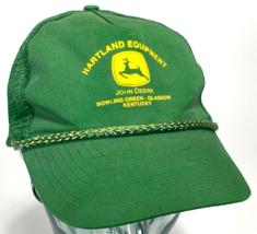 Vtg John Deere Hat-Hartland Equipment-KY-Rope Bill-Mesh-Green-Snapback-G... - $23.38