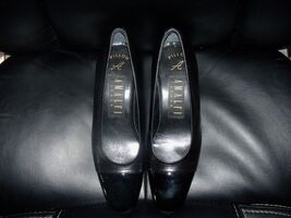 AMALFI FOR NORDSTROM BLACK LEATHER PATENT TOE SIZE 6 B WOMEN'S EUC - $68.40