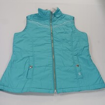 Adiktd RN#100306 Women's Turquoise Full Zip Sleeveless Vest Size Medium image 10