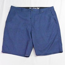 Hurley 38 x 9&quot; Blue Stripe Stretch Nike Dri-Fit Mens Hybrid Golf Casual Shorts - $18.99