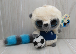 YooHoo &amp; Friends plush lemur bush baby cream gray blue shirt striped tail soccer - £5.71 GBP