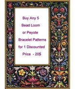 5 Bead Loom or Peyote Bracelet Patterns PDFs for ONE Discounted Price 20... - £15.64 GBP