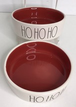 2 Dish Bowl Rae Dunn Christmas HO HO HO Small Dog Cat Pet Food Water NEW - £19.40 GBP