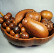 Vintage Leilani Genuine Wood Monkey-Pod Fruit Bowl Hand Crafted Philippines - £17.02 GBP