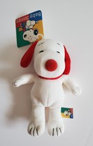 Vintage Peanuts BABY Snoopy red &amp; white rattle plush - Prestige New w/tag - $19.99