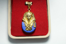 Egyptian Handmade Pharaoh king Tut Hallmark 18K Yellow Gold Pendant 10 Gr - $1,660.47
