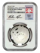 2014-P $1 Baseball Hall of Fame NGC PR69DCAM (Nolan Ryan Signature) - £101.76 GBP