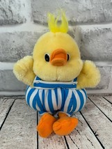 American Greetings 1991 vintage Feathers 7&quot; plush duck duckling blue str... - $7.27