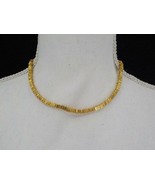 GOLD COLOR CHOKER NECKLACE CHAIN WITH FLOATING SQUARE GEO TILES FASHION ... - £62.75 GBP