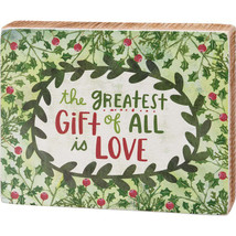 &quot;The Greatest Gift Of All Is Love&quot; Inspirational Block Sign - £7.13 GBP