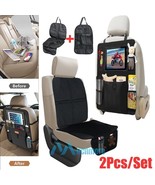 2Pcs Waterproof Car Back Seat Organizer Protector Kick Mats Multi-Pocket... - £31.31 GBP