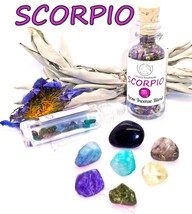 SCORPIO Zodiac Gift Set of Roller Bottle + Crystals + Incense ~ Astrology Wicca - £33.45 GBP
