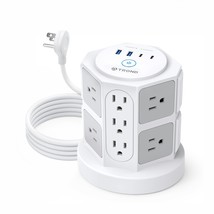TROND Surge Protector Power Strip Tower, Power Strip with 4 USB Ports(2 USB C),  - £42.47 GBP