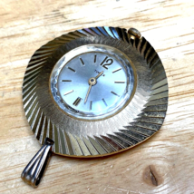 Vintage 1967 Timex Gold Tone Aluminum Hand-Wind Mechanical Pendant Pocket Watch - £30.55 GBP