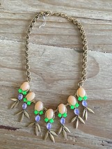 J. Crew Statement Necklace Faceted Cluster Drop Gold Tone - $42.00
