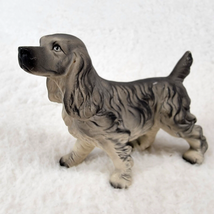 Cocker Spaniel Dog Figure Ceramic Grey Gray Roan? 3.75&quot; E-1737 Vintage Puppy - $10.51