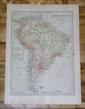 1918 Original Antique Map Of South America Political / Climate Weather - £21.35 GBP