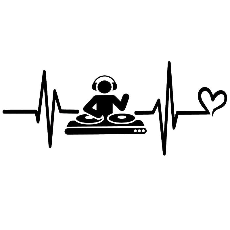 25cm*16cm Car Sticker Dj Bar Music Lovers Heartbeat Live Headphone Vinyl Sticker - $71.51