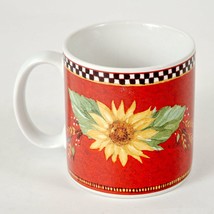 Sakura Table 12oz Coffee Mug Chanticleer Sunflower Stoneware Sally Eckman Robert - $12.86