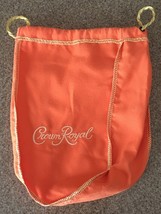 Crown Royal Peach ORANGE BAG 5&quot; x 9&quot; Drawstring 750mL Embroidered Logo - £5.88 GBP