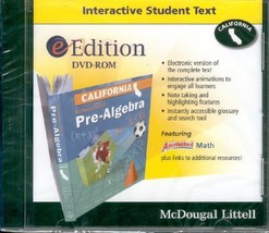 McDougal Littell Middle School Math California: Eedition DVD-ROM Pre-Algebra 200 - $29.50