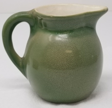 Creamer Pitcher Belgian Green Speckled Glazed Handmade 4&quot; - $18.95