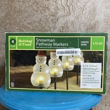 Holiday Time Christmas Lighted Plastic Blowmold Snowman Path Markers - £15.06 GBP