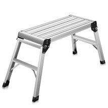 5Hd En131 Aluminum Platform Drywall Step Up Folding Work Bench Stool Ladder New - £81.27 GBP