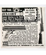 1960 Benjamin Air Rifles Pistols Advertisement Vintage Firearms Guns DWF27 - $19.99