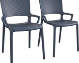 The Cosco 2-Pack, Navy, Outdoor/Indoor Stacking Resin Chair Has A Square... - £130.58 GBP