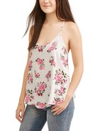 No Boundaries Women&#39;s Juniors Woven Caged Back Cami Ivory W Flowers SMAL... - £7.72 GBP