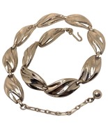 BEAUTIFUL CLASSIC VINTAGE 1970&#39;S TRIFARI SILVER LEAVES CHOKER NECKLACE 15” - £36.07 GBP