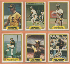 1982 Fleer San Diego Padres Team Lot 20 Ozzie Smith Luis Salazar Randy Bass RC  - £3.53 GBP