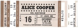 Vintage Alice Cooper Ticket Stub Janvier 16 1988 St.Louis MO non-Utilisé - $27.22