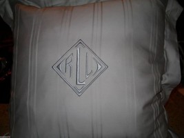Ralph Lauren "Suite Stripe " 16” Square Monogram Toss Pillow Mink Nwt - $64.34